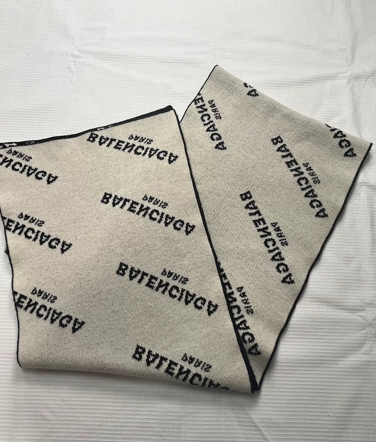 Balenciaga Black Letter Scarf