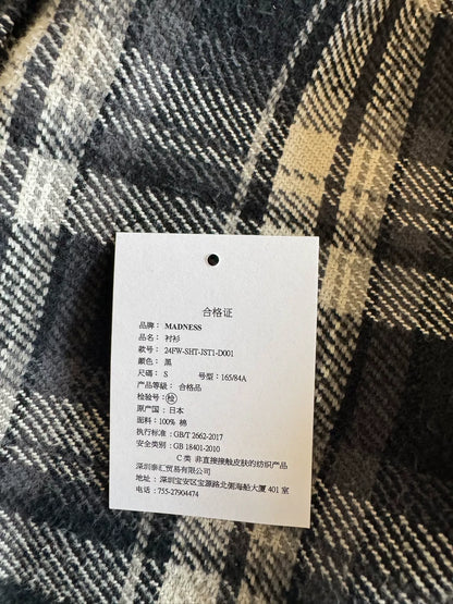 Madness 24FW Black White Plaid Shirt