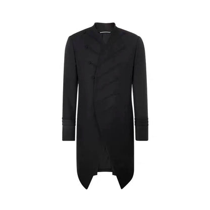 classic black wool coat by dior homme