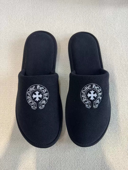 Chrome Hearts Horseshoe Embroidery Cotton Slippers