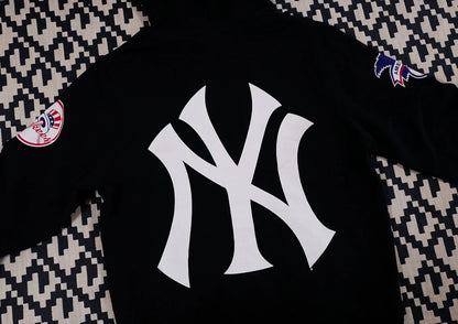 supreme yankees hooded sweatshirt in dark blue