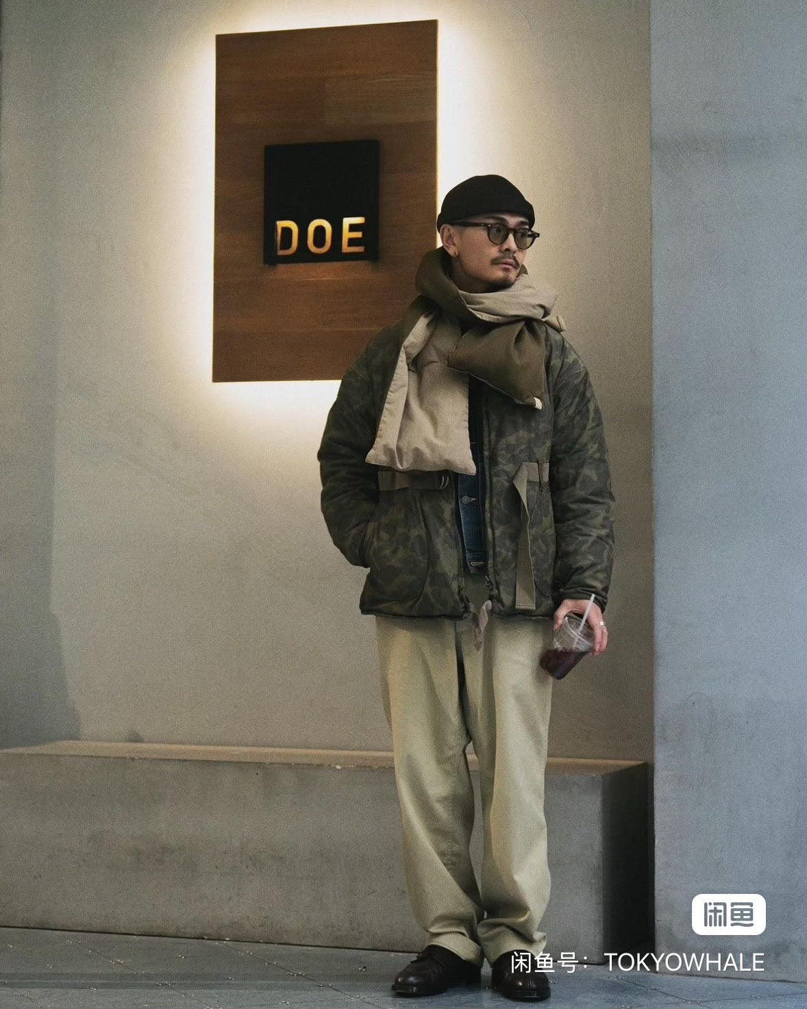 visvim down muffler scarf in ivory