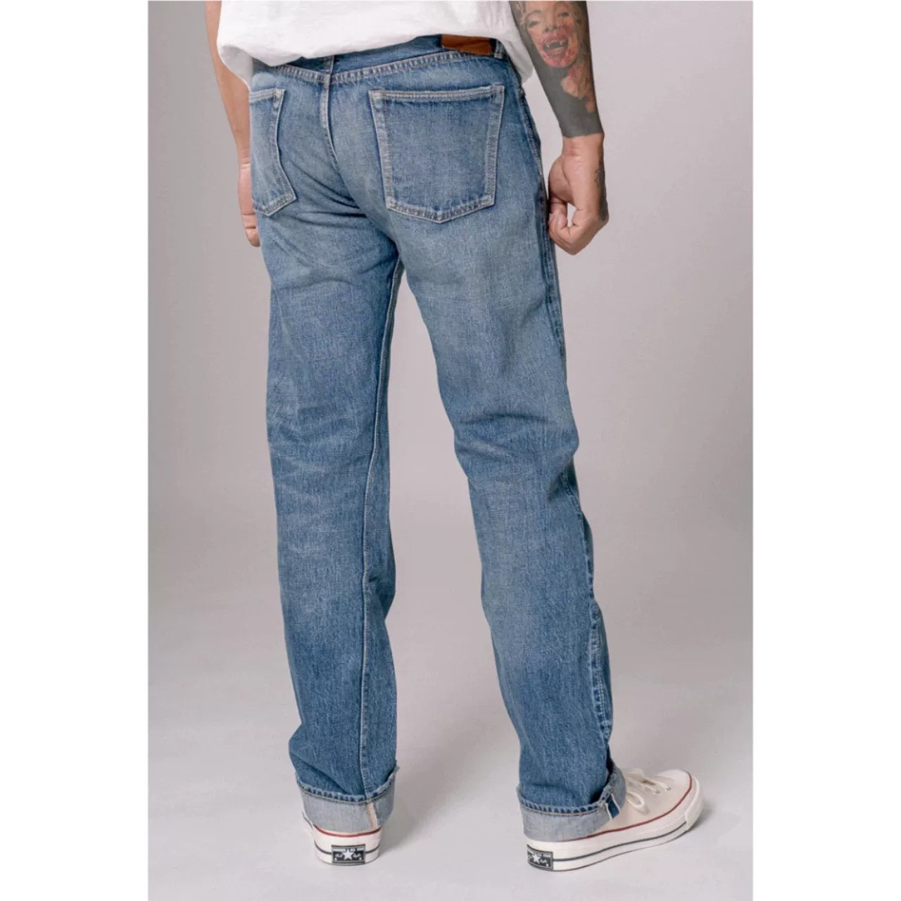 FULLCOUNT Washed Vintage Slim Straight Jeans