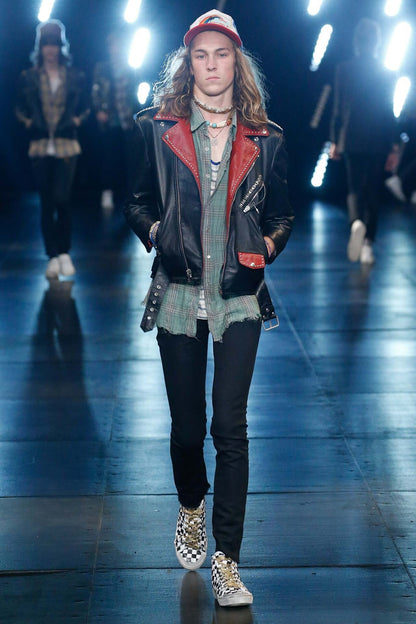 saint laurent plaid green shirt