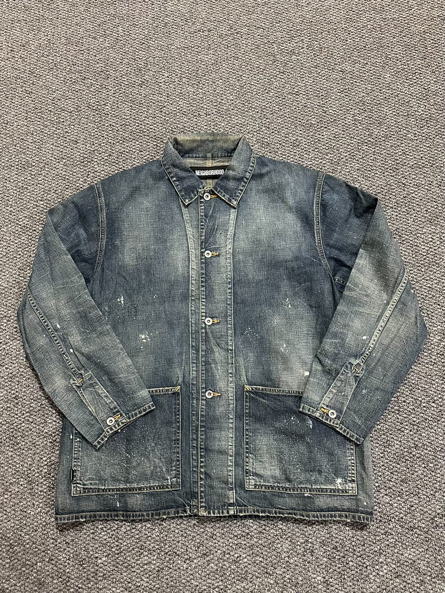 Neighborhood Splatter Denim Coverall Jacket