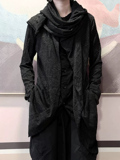 Yohji Yamamoto Wool Cardigan with Scarf