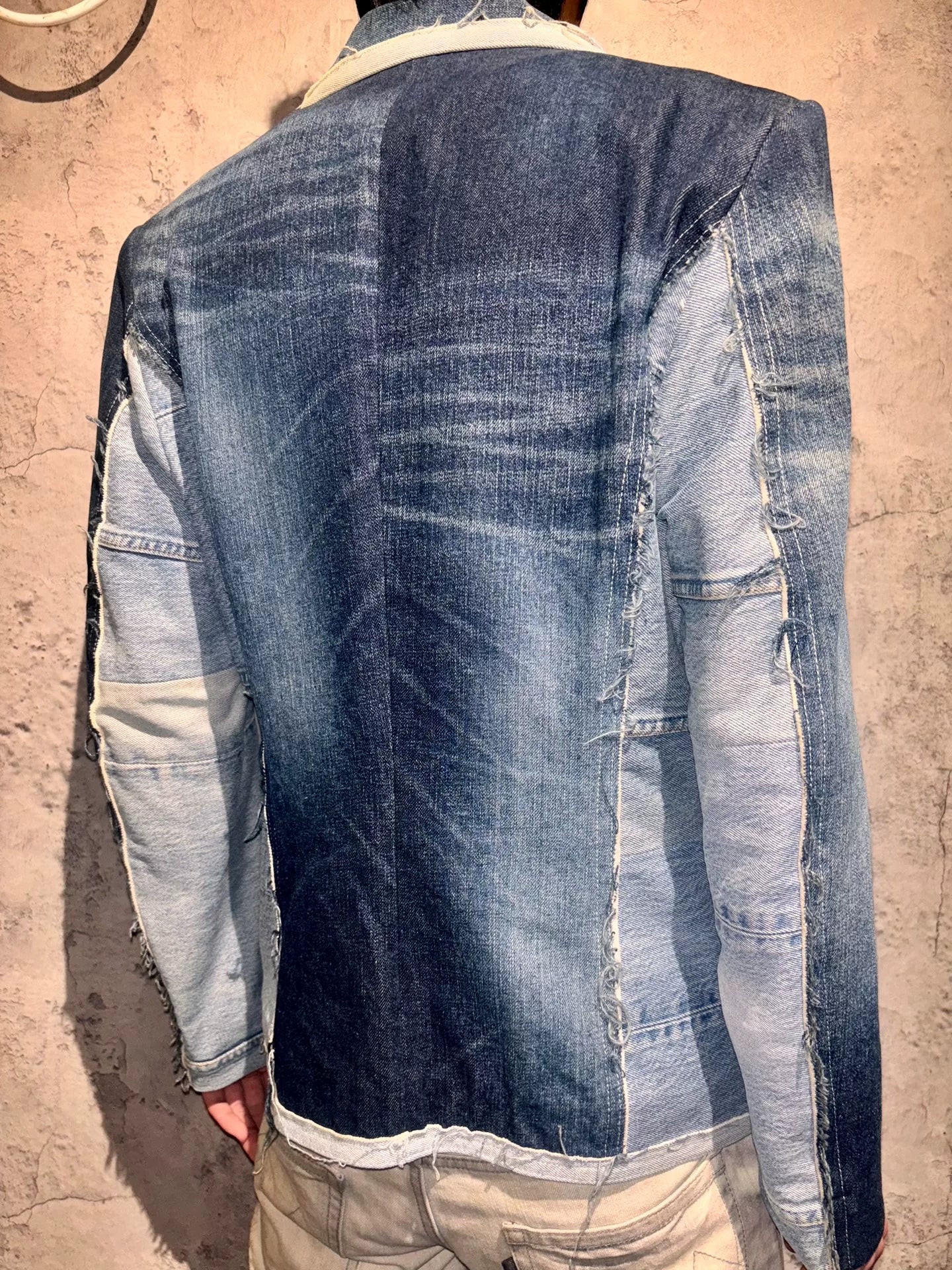 denim blazer with modern design features