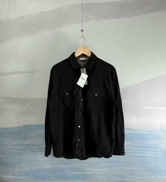 black pocket embroidery wool shirt by Dior