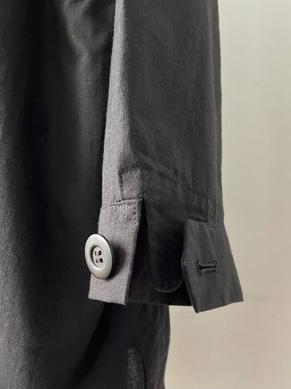 Yohji Yamamoto Cotton-Linen Black Coat