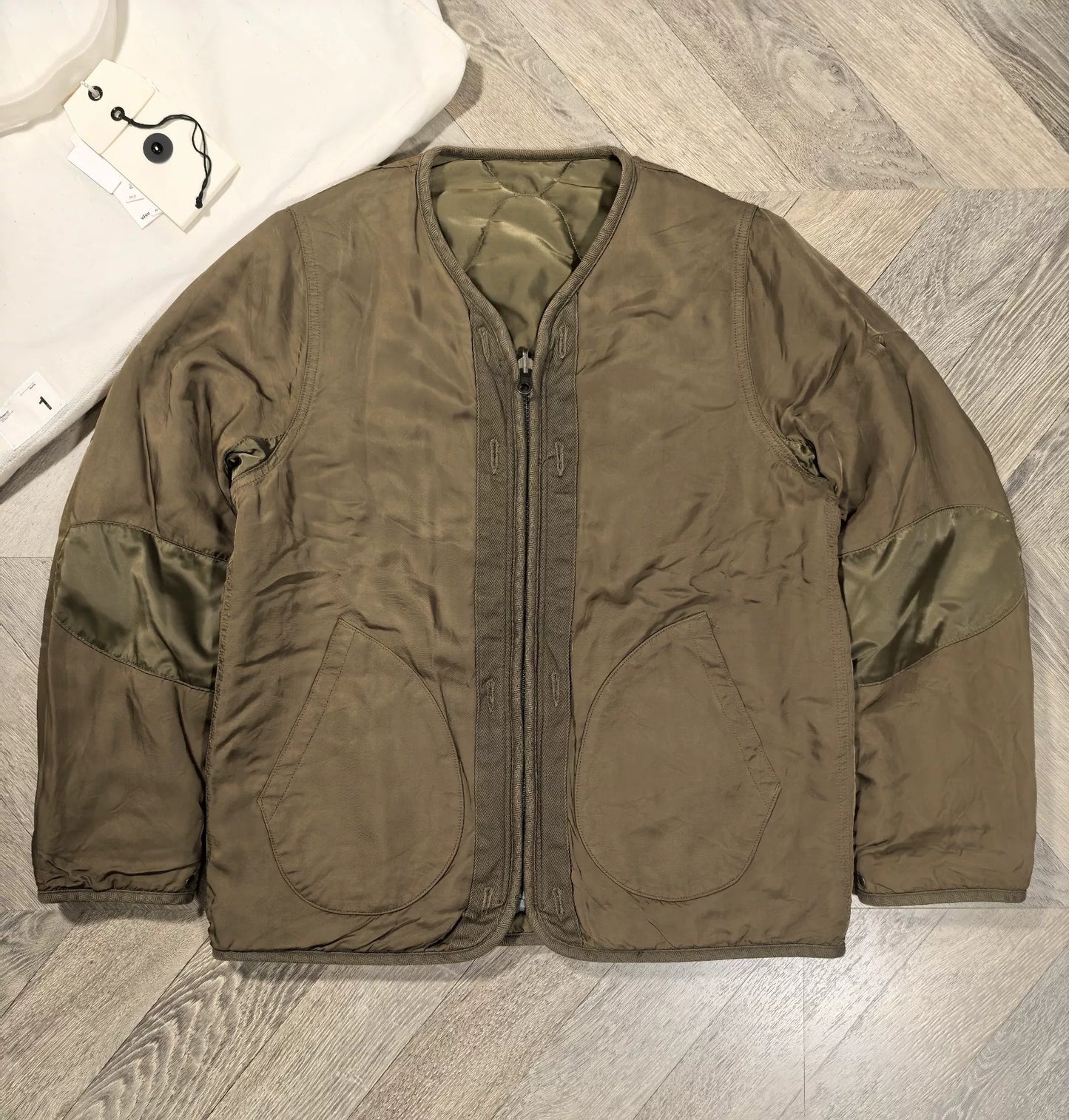 visvim iris liner jacket in olive green