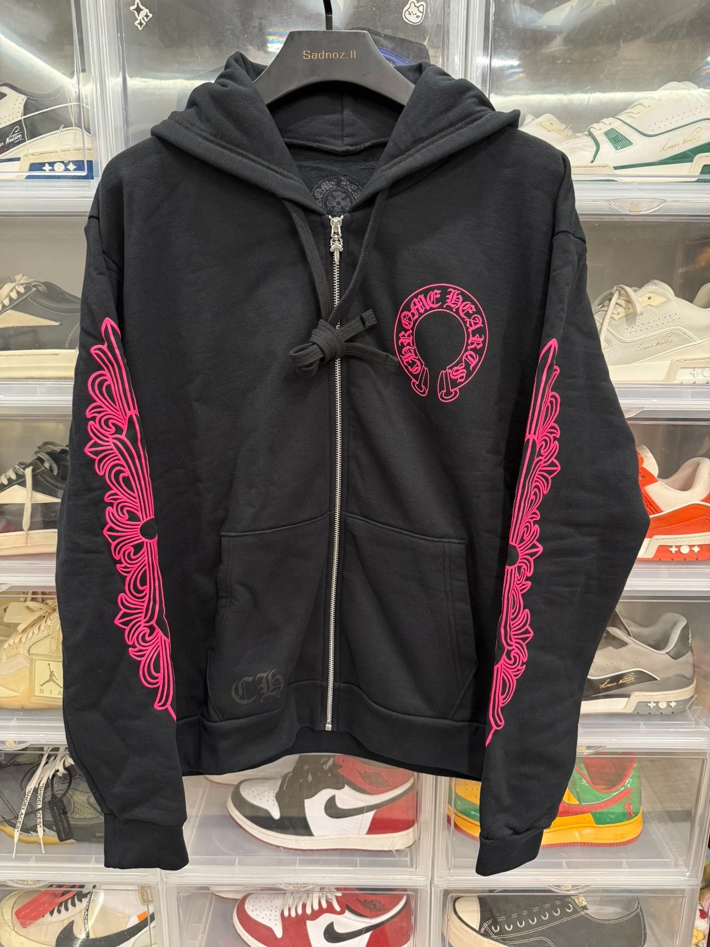 Chrome Hearts Pink Vine Horseshoe Zip Hoodie