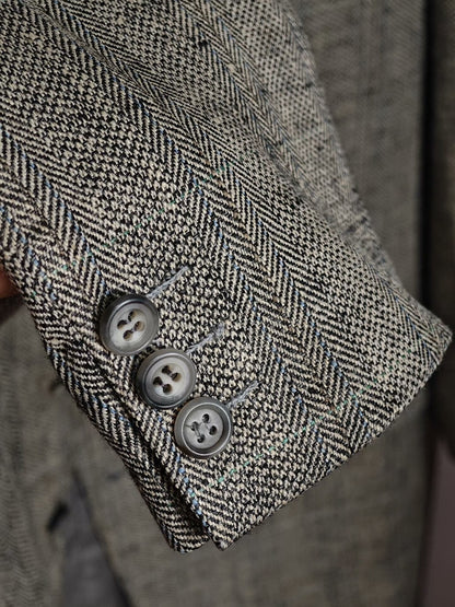 Zegna Gray Wool Linen Blazer