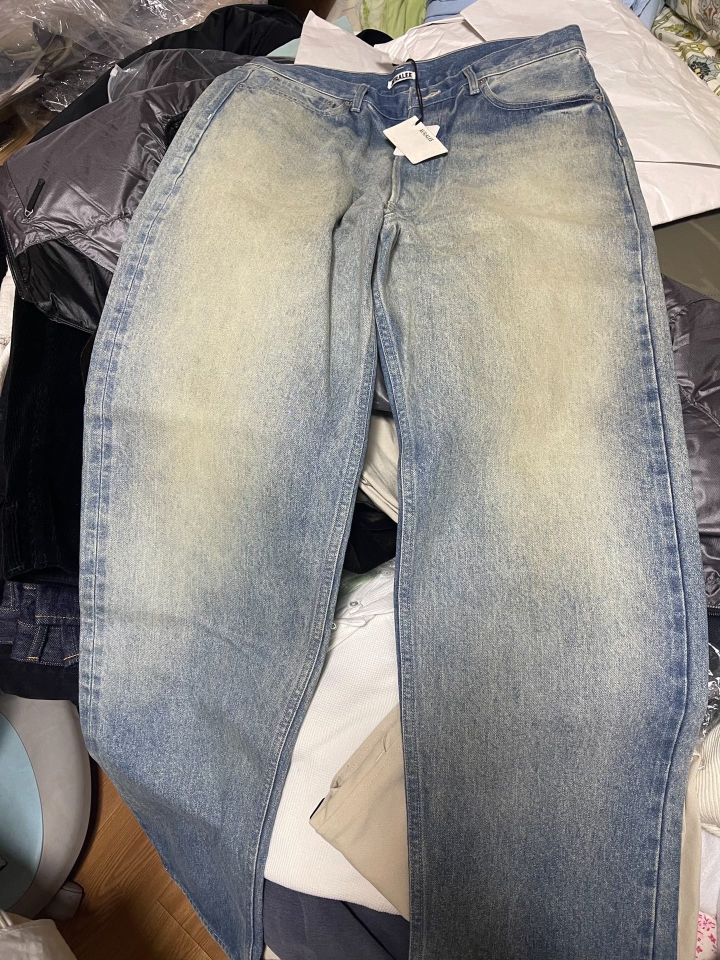 AURALEE Selvedge Faded Heavy Wide Pants