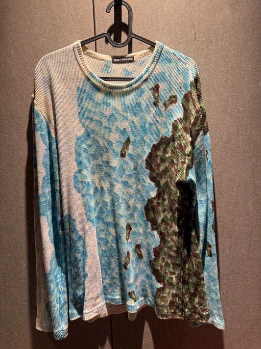 issey miyake long sleeve mountain water painting