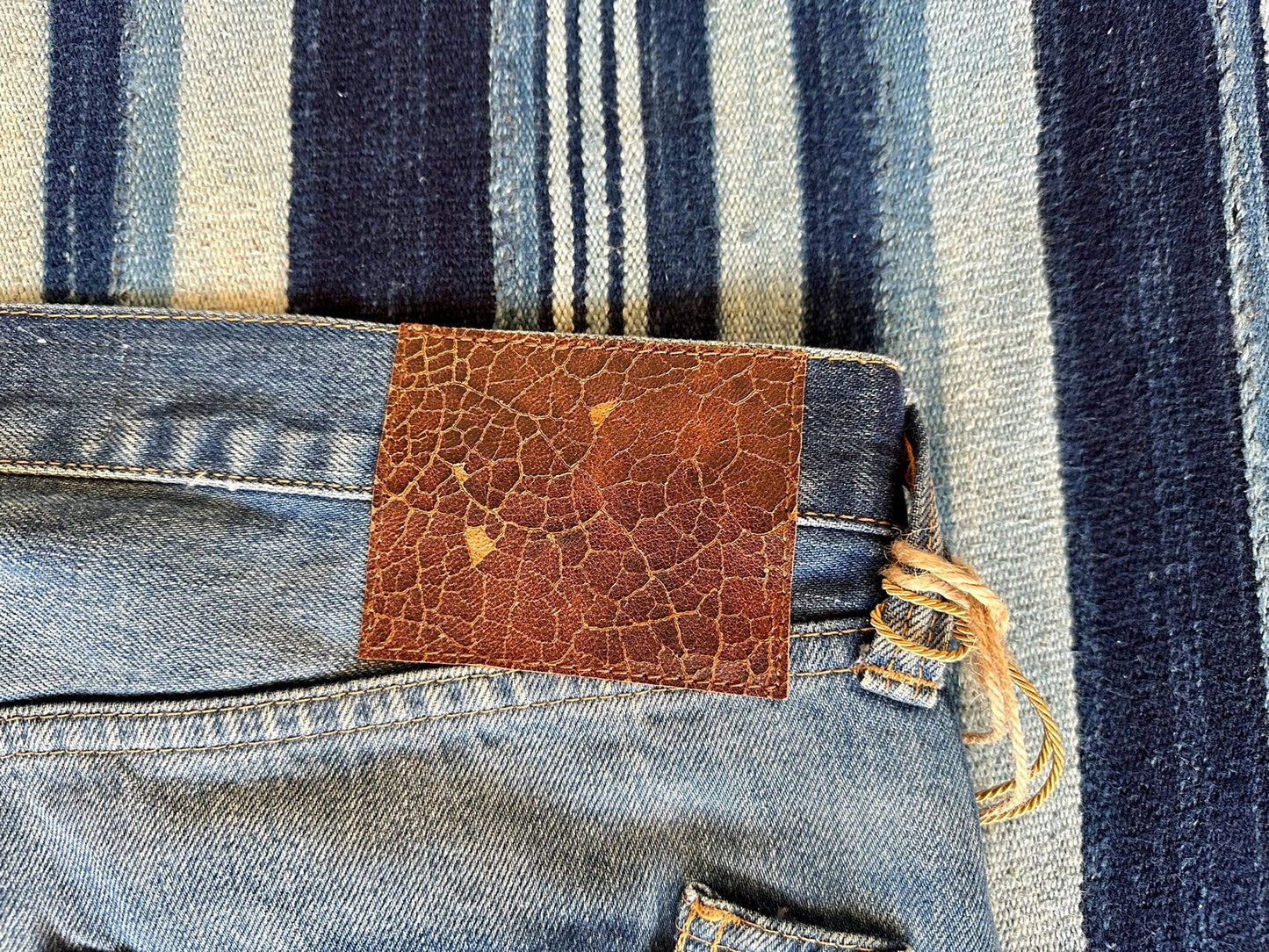 dark wash patchwork denim jeans
