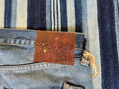dark wash patchwork denim jeans