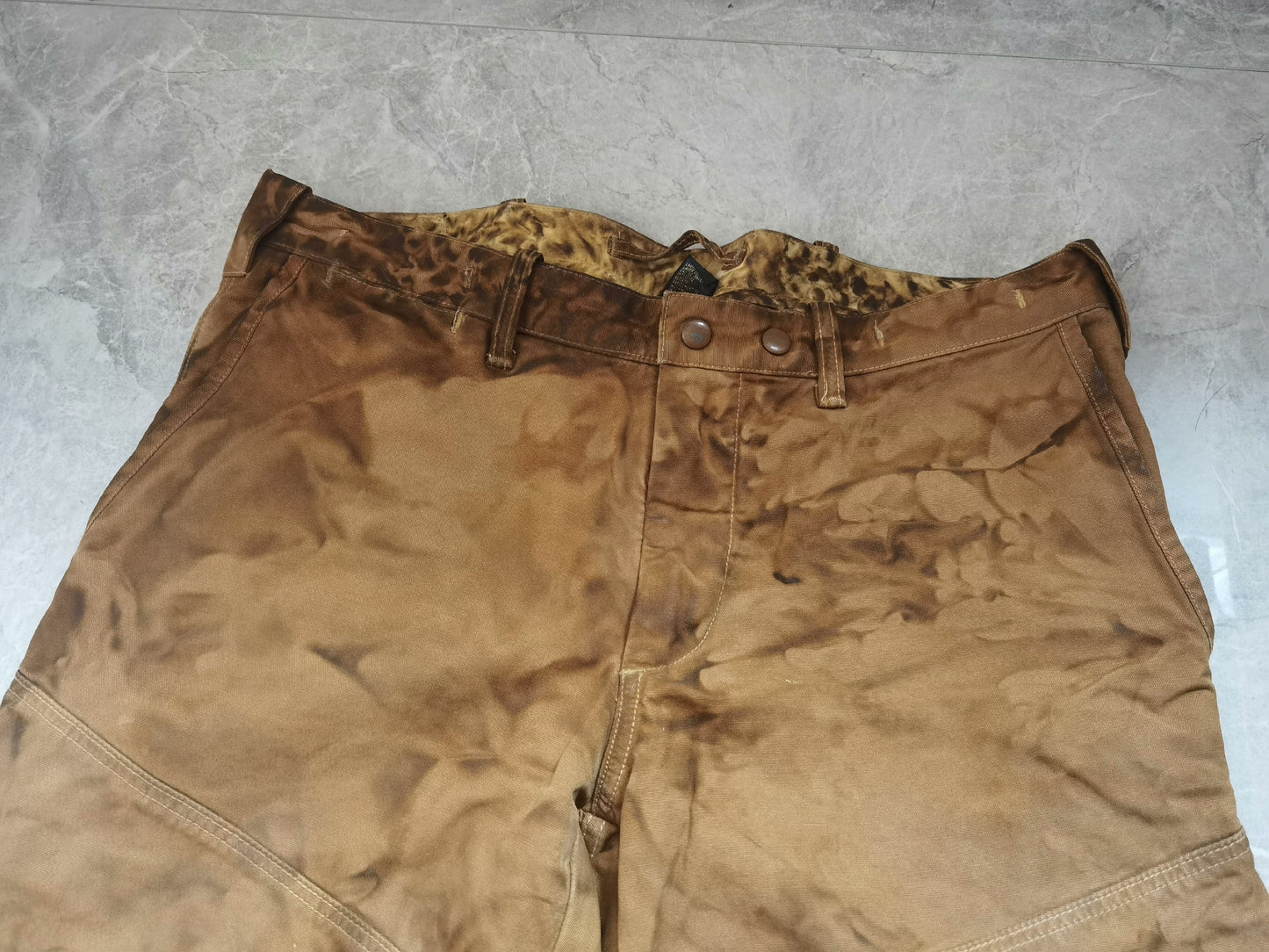 Ralph Lauren Heavy Distressed Muddy Oil-Stained Pants