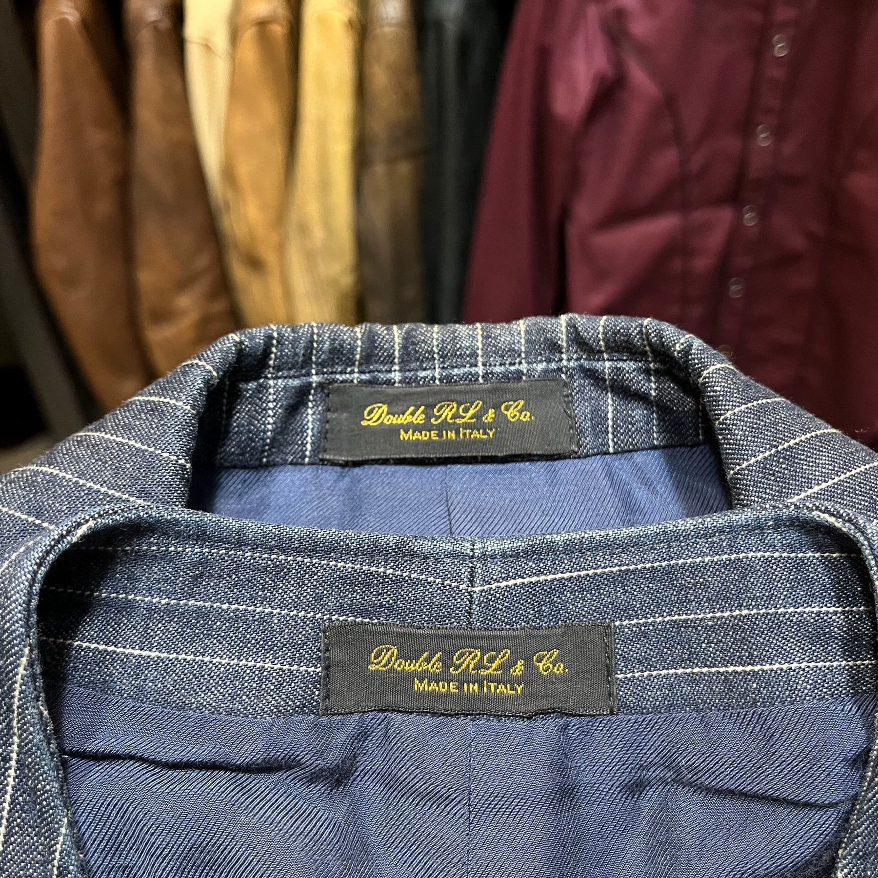 RRL Indigo Striped Suit