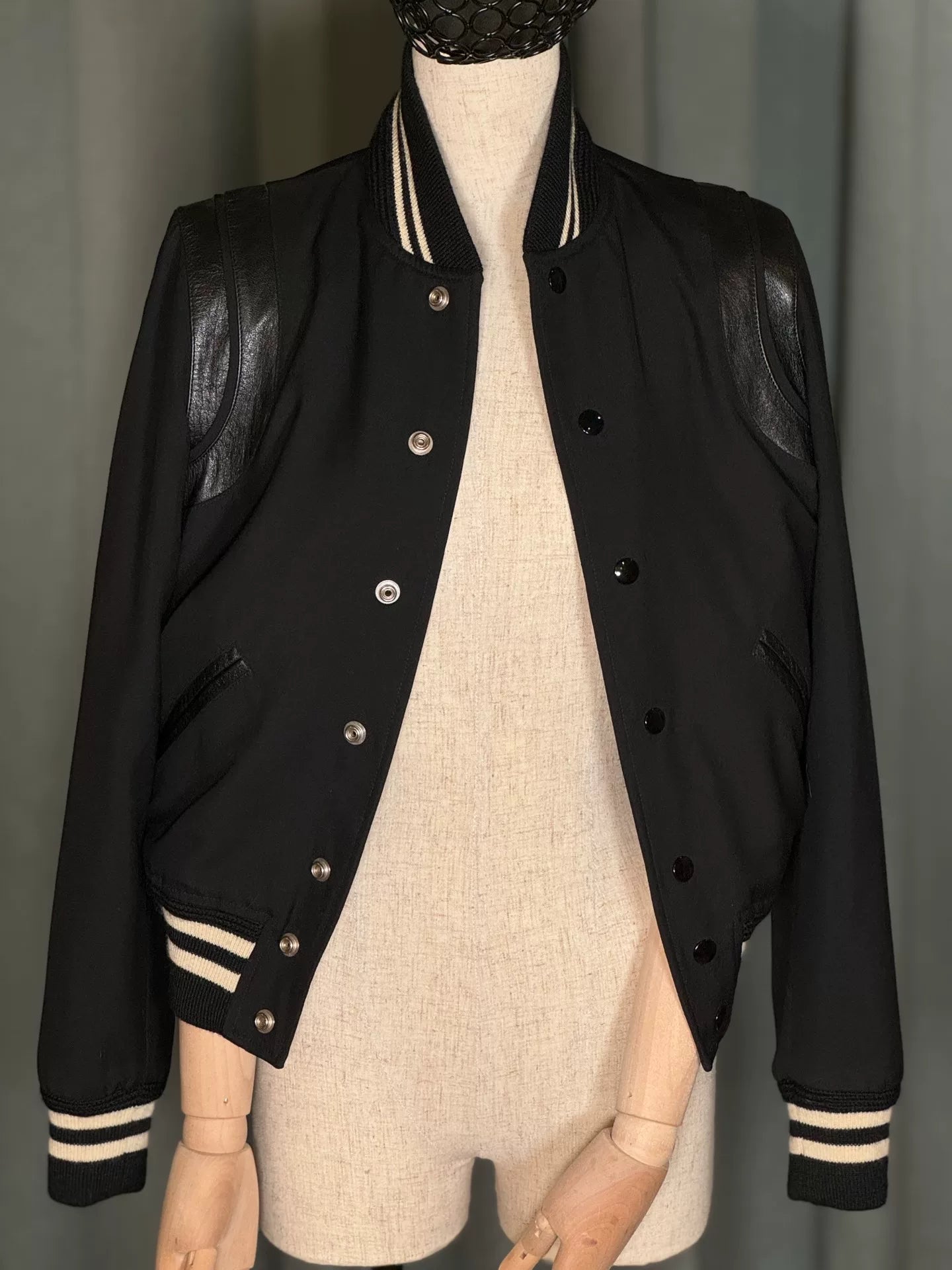 Saint Laurent SLP Black Varsity Jacket