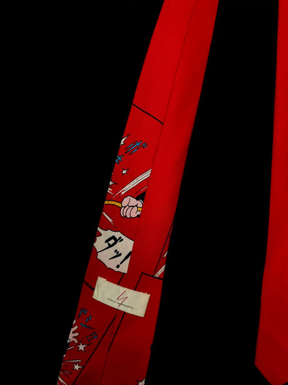 yohji yamamoto vintage anime silk tie