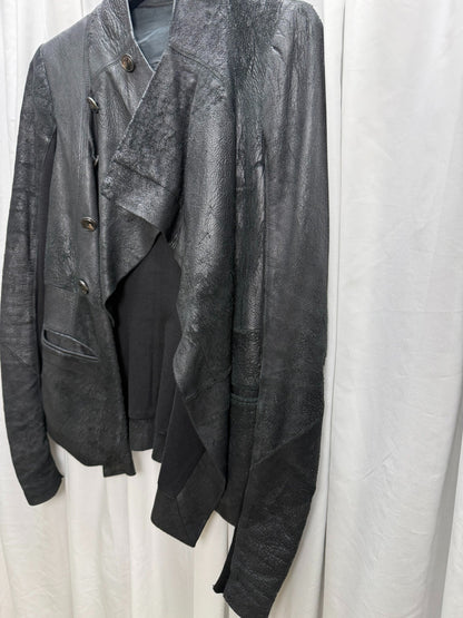 Rick Owens Suede Distressed Biker Jacket