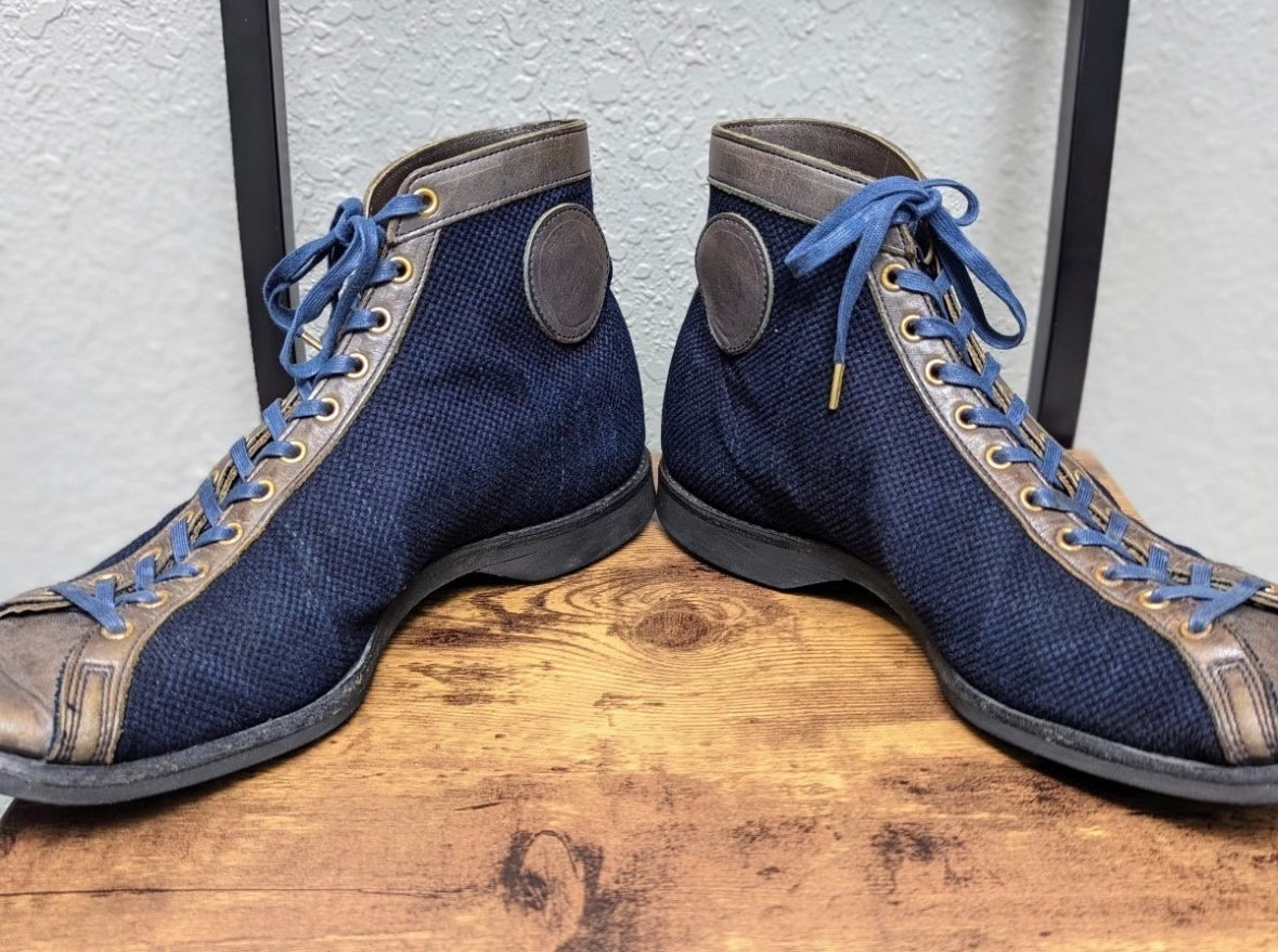 CLINCH x NITEKLUB Indigo Sashiko Boxing Boots