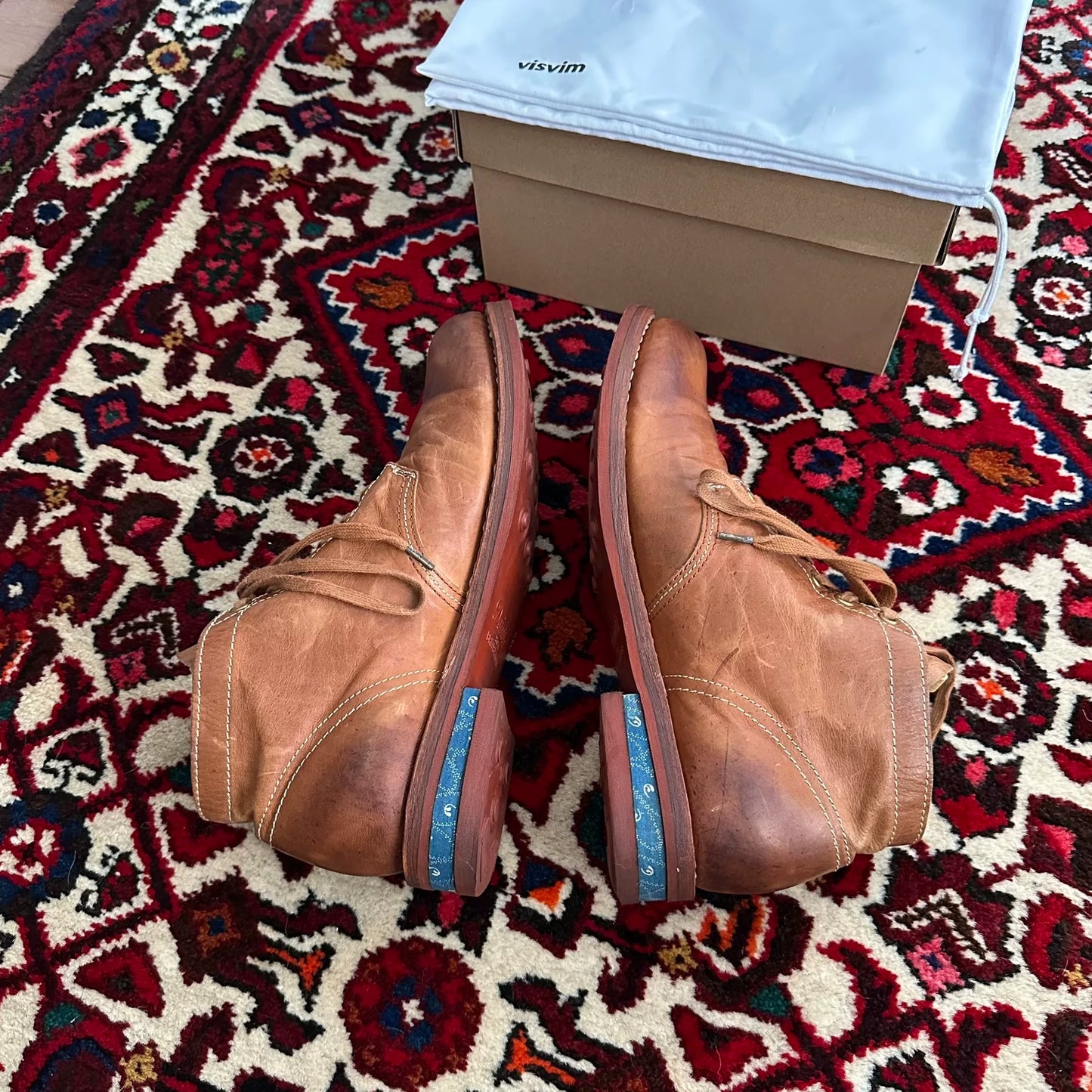 visvim brigadier boots in mid brown