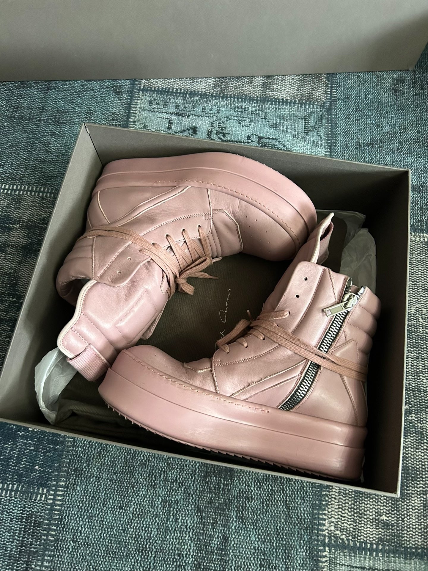 Rick Owens Thick Sole Pink Shoes 40
