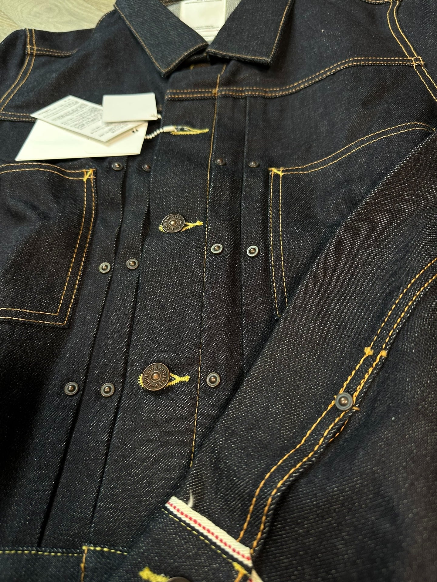 visvim shorty chore jacket unwashed denim