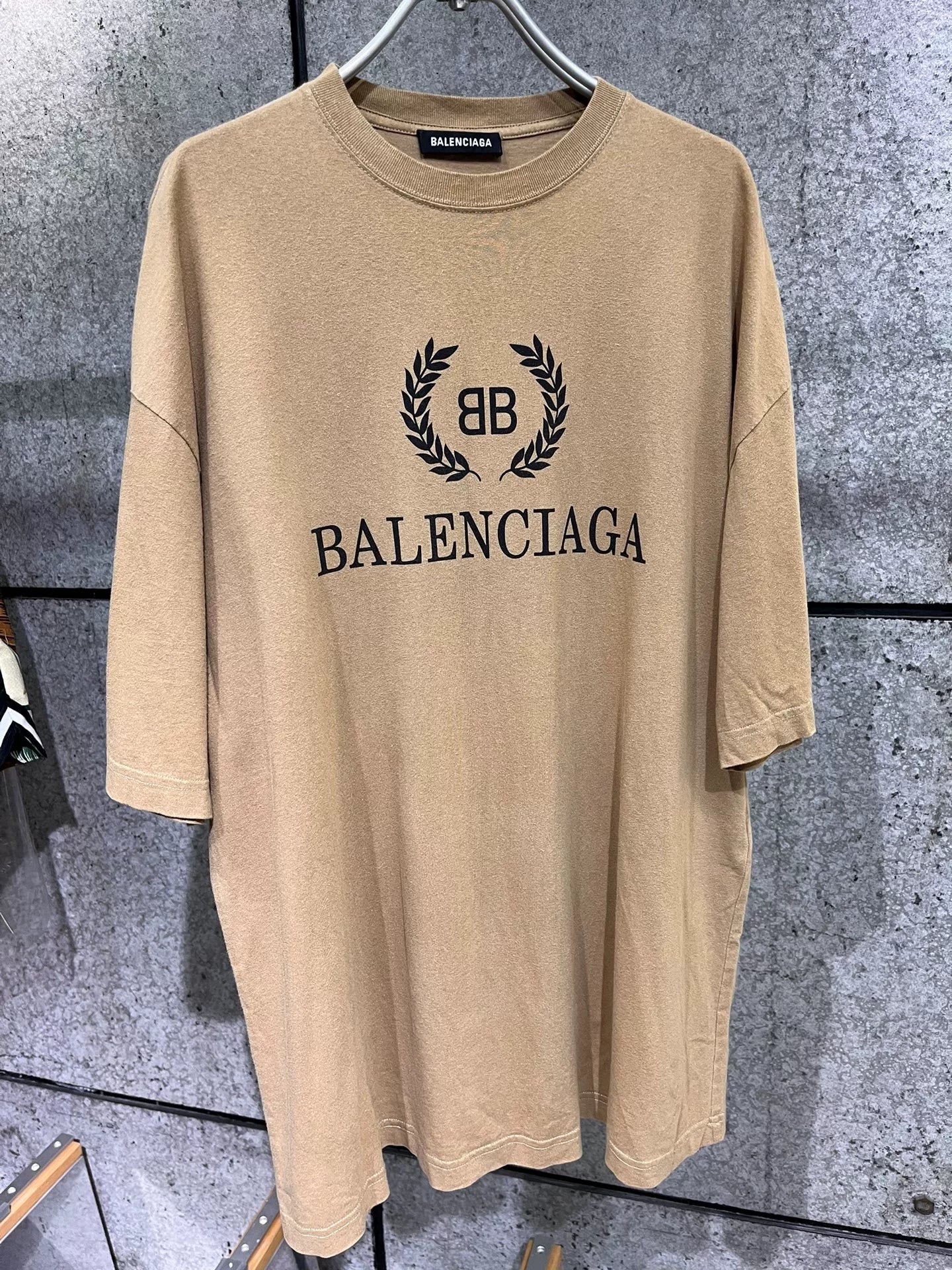 Balenciaga Khaki Wheat Short Sleeve S