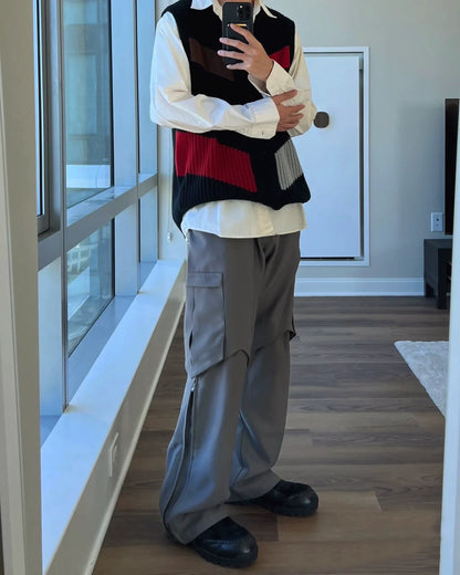 kiko kostadinov wool vest with patterns