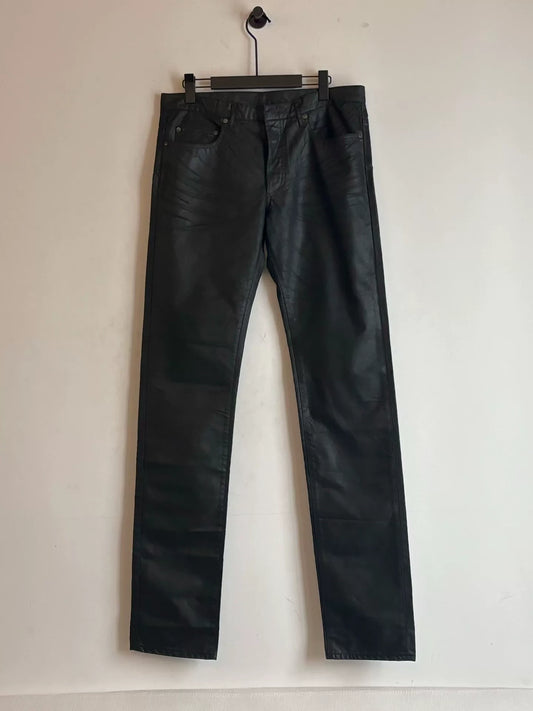 Dior Homme Black Waxed Cotton Pants