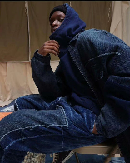 madness kendogi corduroy pants blue dyed