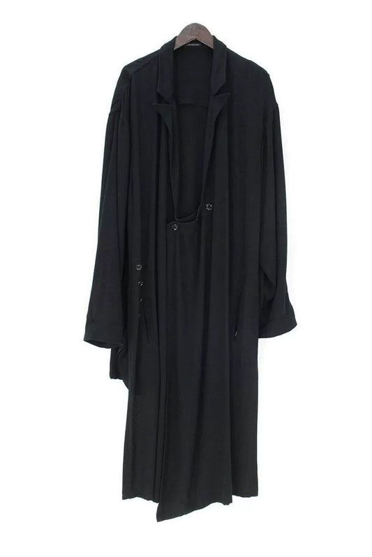 Yohji Yamamoto Black Kimono Style Outerwear