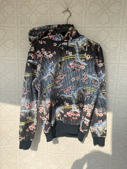 dior x sorayama dinosaur printed hoodie