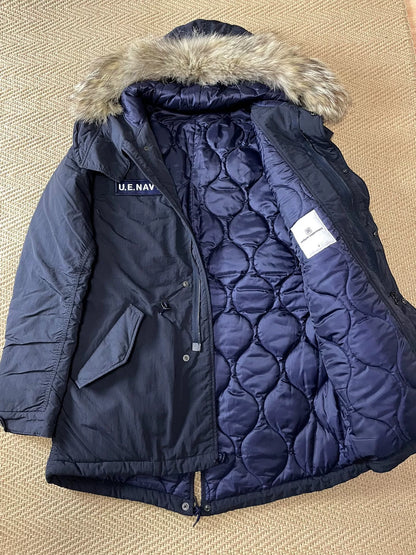 Padded Mods Coat with Fur Collar