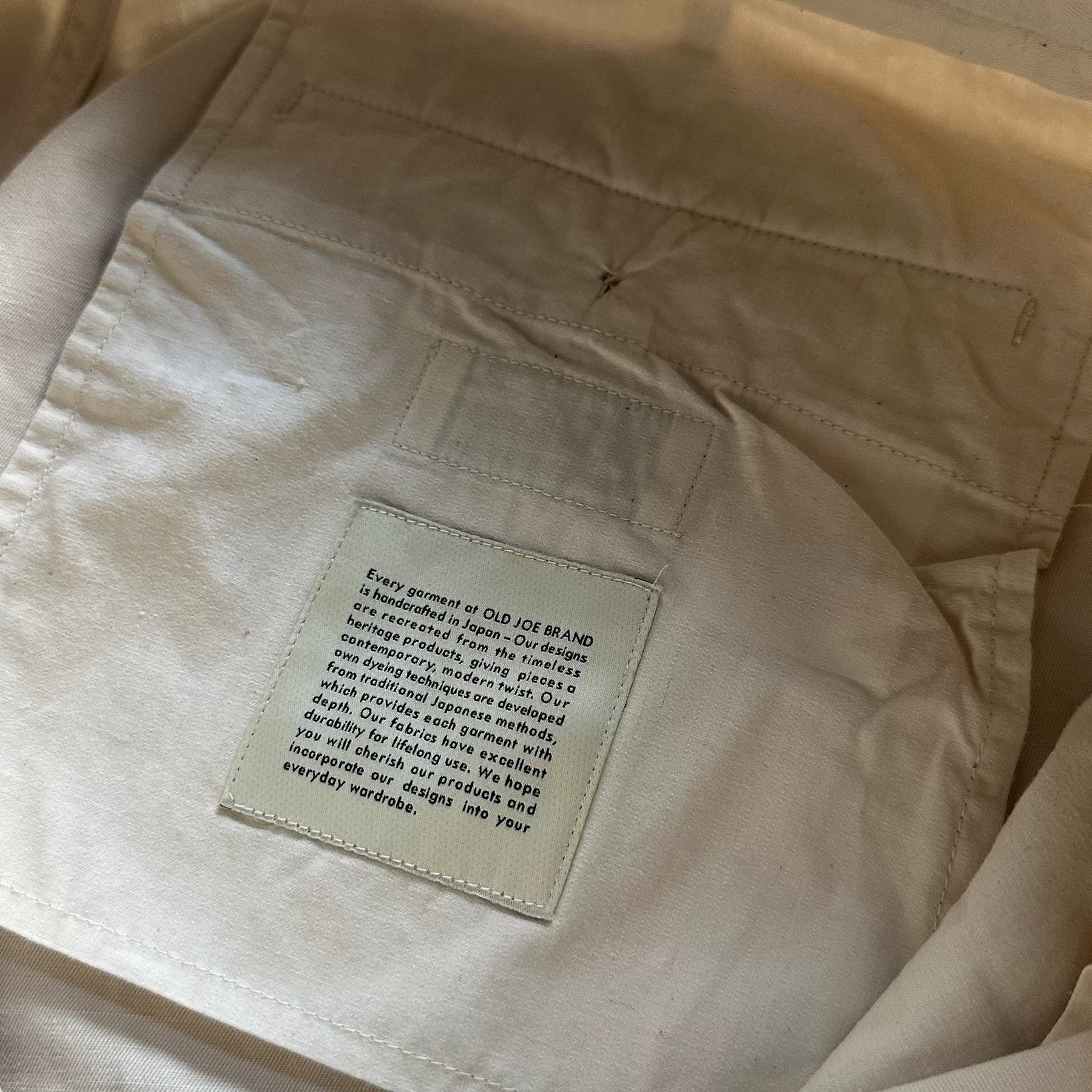 OLD JOE Cotton Linen White Pants