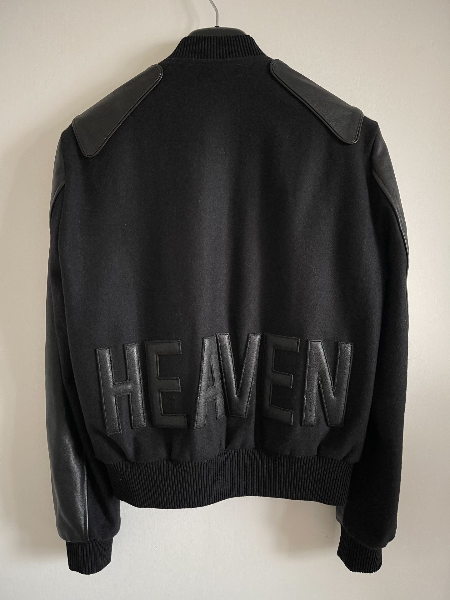 Saint Laurent Leather Sleeve HEAVEN Jacket