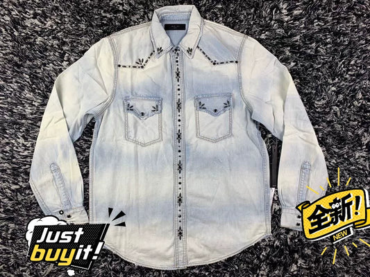 Amiri Distressed Denim Shirt Size S