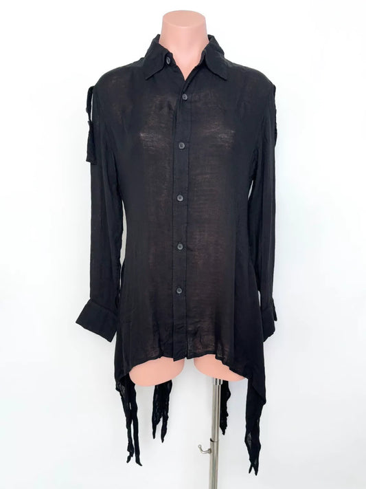 Yohji Yamamoto Ripped Tie Shirt