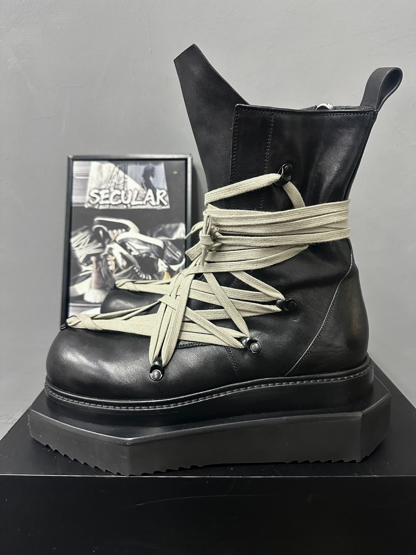 Rick Owens 25FW High Strap Thick Boots
