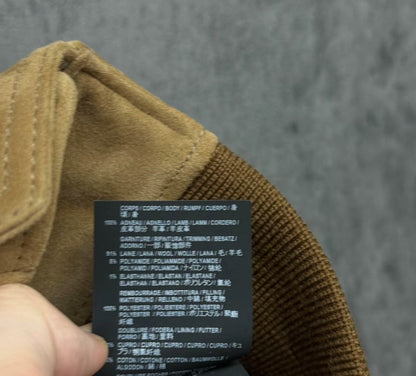 Saint Laurent Tan Suede Bomber Jacket