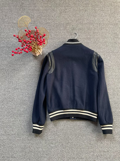 Saint Laurent 14FW Navy Varsity Jacket
