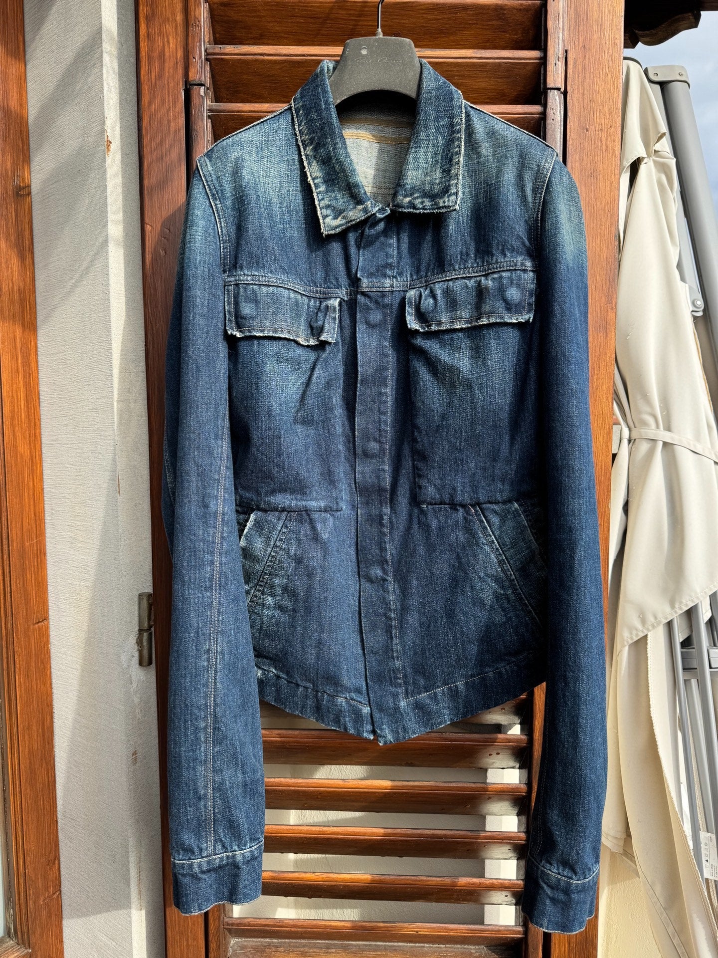 Rick Owens 06ss Washed Denim Trucker Jacket