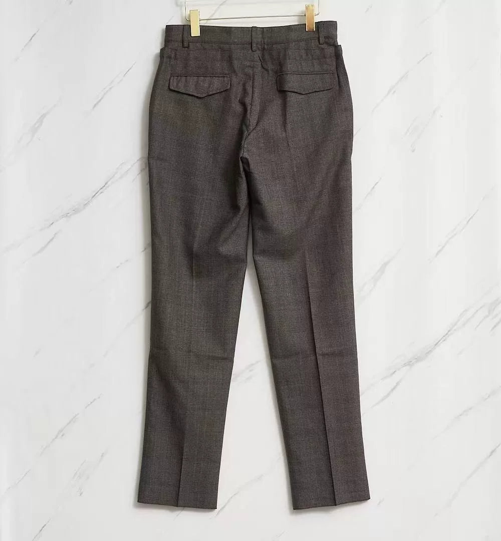 Saint Laurent Brown Check Drawstring Trousers