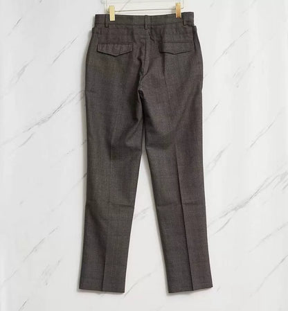 Saint Laurent Brown Check Drawstring Trousers