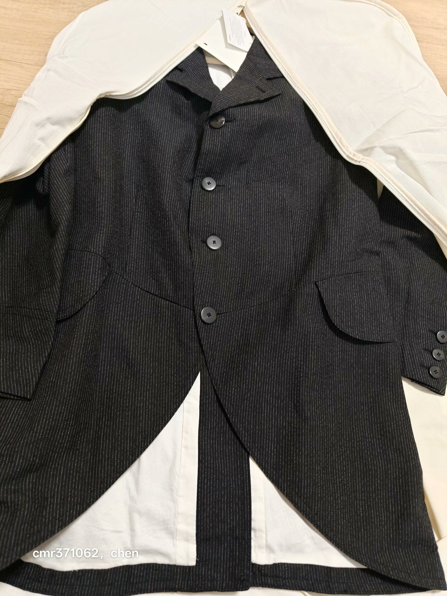 visvim 17ss Ascot Morning Coat Pinstripe