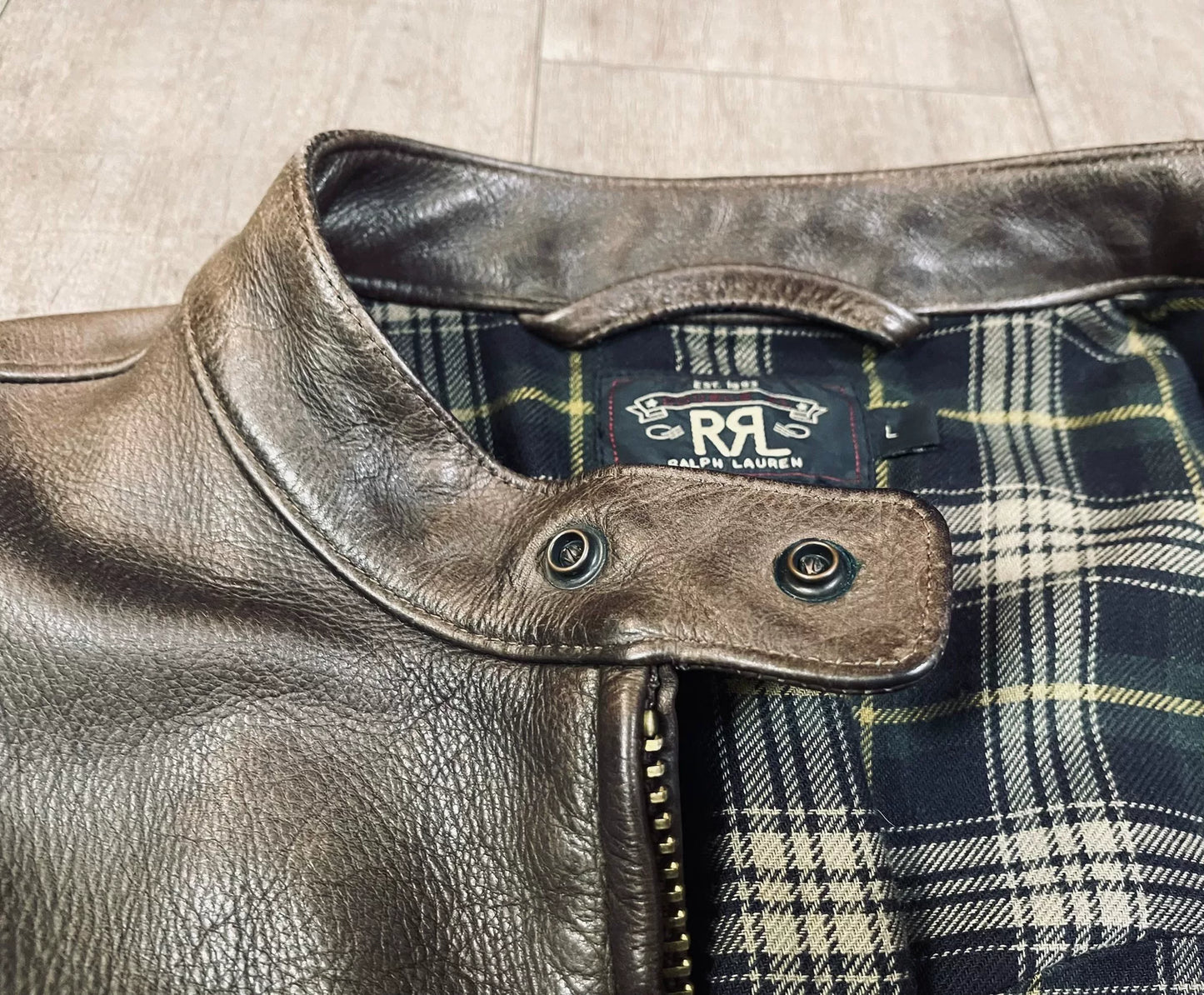 RRL Heavy Leather Hunting Jacket
