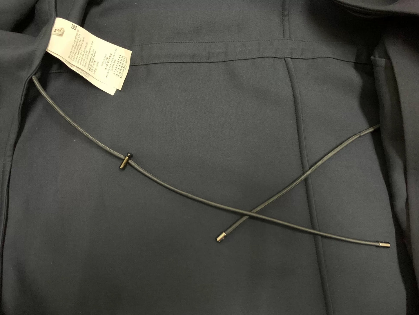 Maison Margiela Navy Drawstring Trench Coat