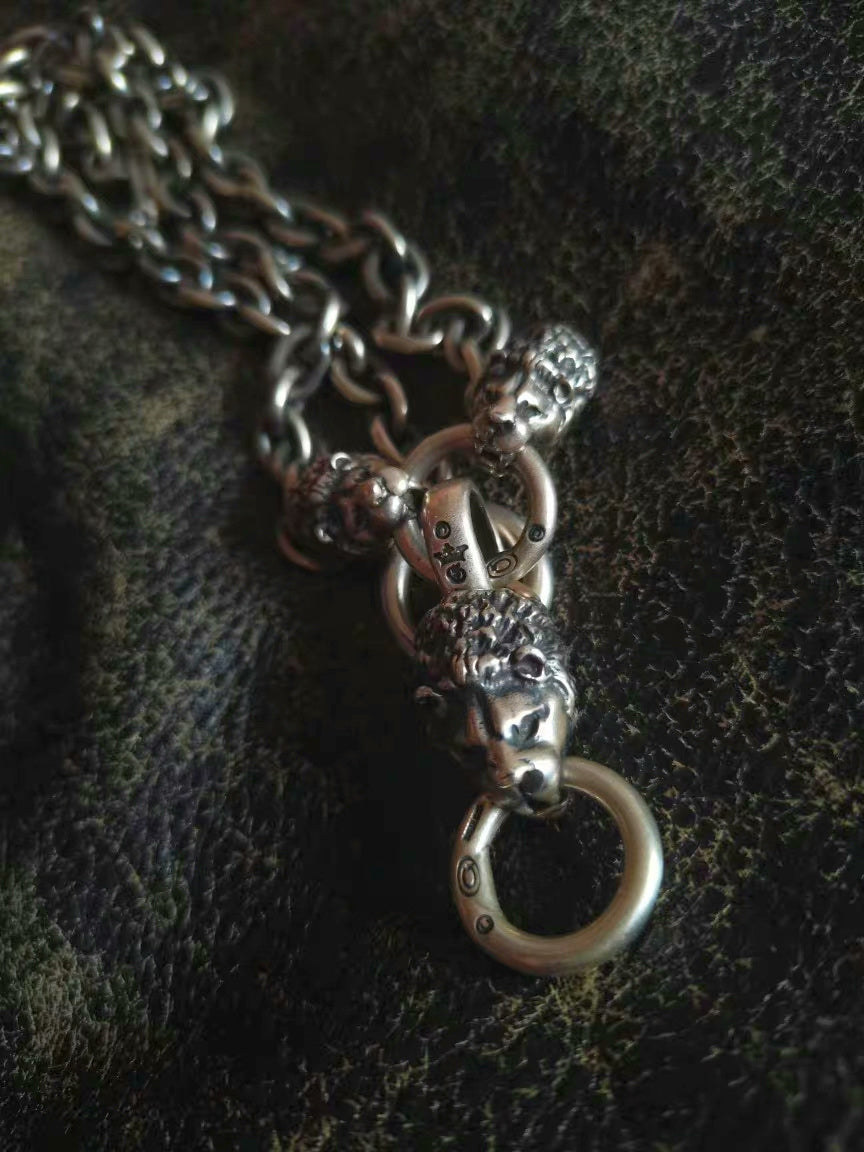 Gaboratory Silver Lion Head Necklace